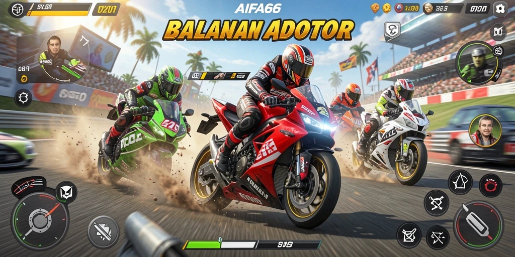 Screenshot AIFA66 menampilkan aksi balapan motor yang seru dan mendebarkan.