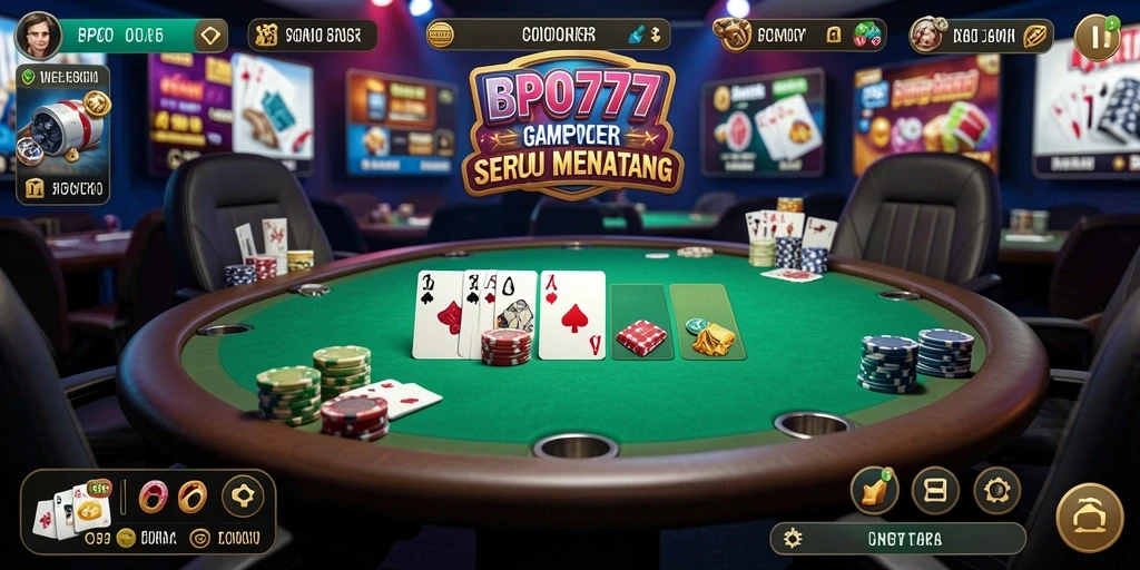 Tampilan utama BPO777 dengan gameplay Poker yang seru.