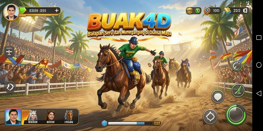 Tampilan gameplay BUAH4D yang menegangkan dan penuh aksi balapan.