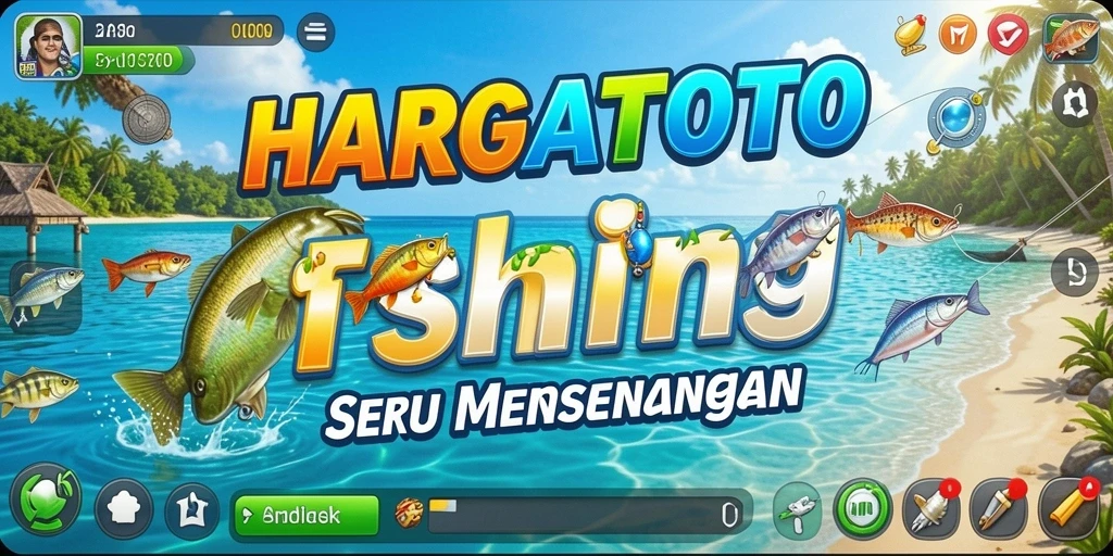 Screenshot HARGATOTO menampilkan aksi memancing yang seru dan menegangkan.