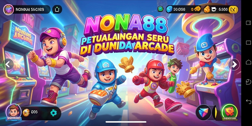 Tampilan gameplay seru NONA88 dengan aksi arcade yang menantang.
