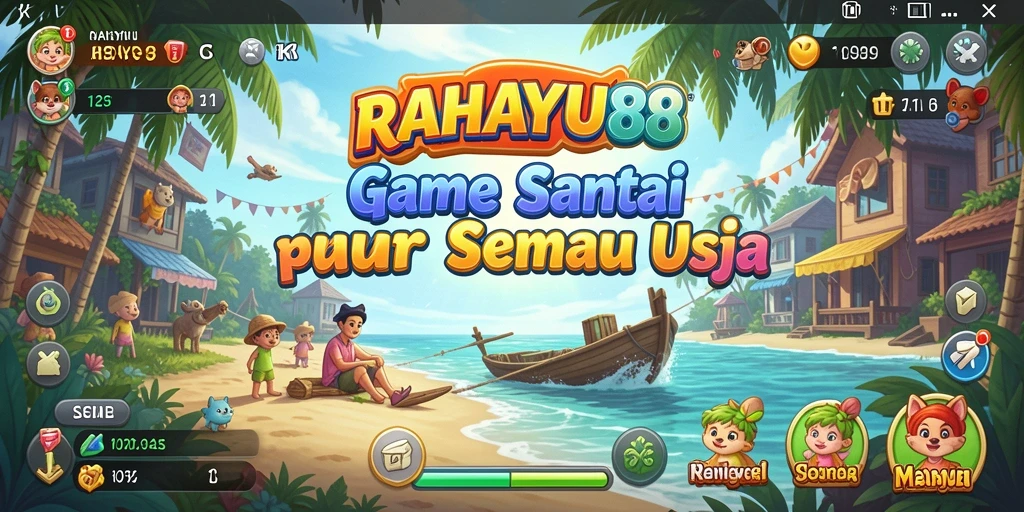 Tampilan gameplay RAHAYU88 yang ceria dan penuh warna.